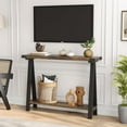 thumbnail image 5 of Farmhouse Console Table, 43.3" Entryway Table with Storage, 2 Tier Sofa Table with Metal Frame and MDF, Behind Couch Table for Living Room, Hallway, Entryway, 5 of 8