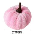 thumbnail image 2 of Harvest Mini Velvet Pumpkins, Plush Autumn Tabletop Accents, Rich Jewel Toned Fall Decor, Sophisticated Thanksgiving Centerpiece for Shelf, Console, Buffet, Home Holiday Staging, Harvest, Pink, 2 of 9