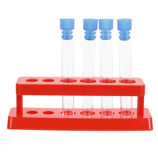 1 conjunto de tubos de ensayo de tubo de tubo de laboratorio de plástico con tapón