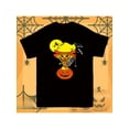 thumbnail image 1 of T-Shirt d'Halloween pour Homme - T-Shirt Graphique Clown Effrayant et Jack-O'-Lantern, Chandail Noir avec Yeux de Citrouille Rouges - Lavable à la Machine Cos, 1 of 5