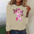 thumbnail image 2 of Dyfzdhu Long Sleeve T-shirt For Women Breast Cancer Awareness Shirt For Long Length Sleeve Tops Crew Neck Sweatshirts Breast Cancer Shirts Casual Top, 2 of 4
