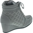 thumbnail image 7 of LINK PEGGY-63K Children Girl's Wedge Heel Lace Up Diamond Shape Quilted Sneakers, 7 of 7