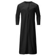 thumbnail image 5 of Stand Men's Arab Collar Color Robe Solid Middle Clothes, 5 of 9
