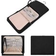 thumbnail image 3 of Travel Jewelry Organizer Foldable Jewelry Cases Jewelry Rolls Hangers with Travel Rings, Necklaces, Bracelets, Earrings, Black, 3 of 5