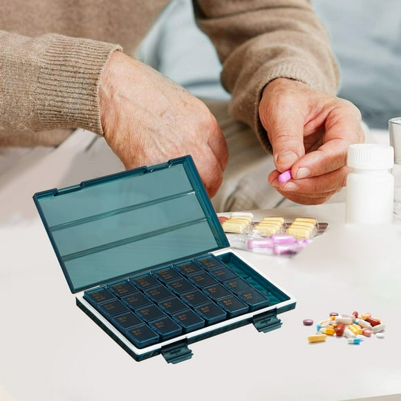 Personal Pill Organizers Small,Daily Pill Box,Portable Travel Pill Organizer Case for Pocket Or Purse,7 Days Weekly Tablet AM/PM Organizer Large Tablet Box for Tablet/Vitamins/Supplements/Medications