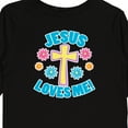 thumbnail image 4 of Inktastic Easter Jesus Loves Me with Cross and Flowers Boys or Girls Long Sleeve Toddler T-Shirt, 4 of 5