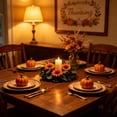 thumbnail image 6 of Fall Candle Rings Fall Decorations for Home Thanksgiving Decorations Artificial Sunflower Maple Leaf Candle Wreath for Table Centerpiece by MPOISVA, 6 of 7