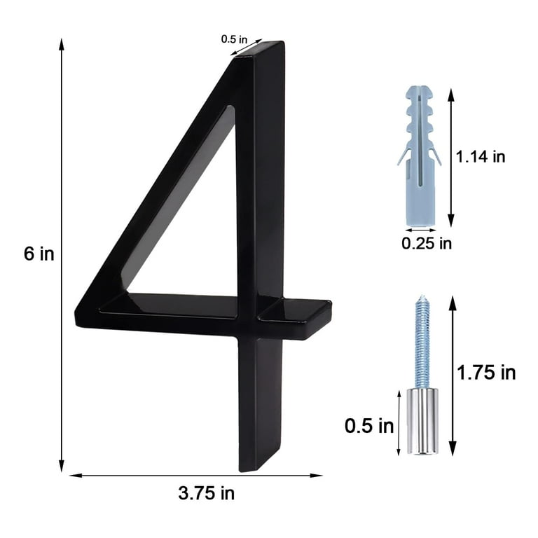 Diggoo 4-Inch Mailbox Numbers Sticker Decal - 2 Sets Black Vinyl Die-Cut Address Numbers For Mailbox, Door, Car