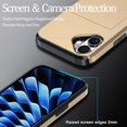 thumbnail image 4 of KOMI for iPhone 16 Case Wallet with Card Holder, iPhone 16 Phone Case for Women Men, Military Grade Shockproof Slim Protective Bumper Cover Gold, 4 of 5