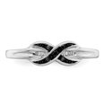 thumbnail image 4 of White Night Sterling Silver Rhodium-plated Black and White Diamond Ring QQR3345-6, 4 of 5