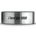 thumbnail image 2 of Tungsten I Love You 3000 Engraved Quote Band Ring 8mm Men Women Comfort Fit Brushed Gray Flat Cut Black Polished, 2 of 4