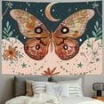 thumbnail image 2 of Fenyluxe  Pink Butterfly Tapestry Floral Plant Botanical Tapestries Wall Hanging Bohemia Mandala Tapestry Trippy Star Moon Tapestry for Bedroom Living Room Party Wall Decor 40x30inch, 2 of 6