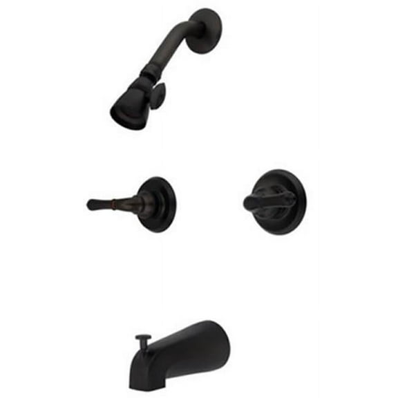 Kingston Brass  Twin Handles Tub-Shower Faucet - Oil Rubbed Bronze Finish