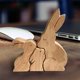 thumbnail image 5 of Adorno de conejo familiar de madera, adornos de conejito decorativos de escritorio coleccionables, decoración artesanal de adorno de conejo para el hogar kaili Sencillez, 5 of 5