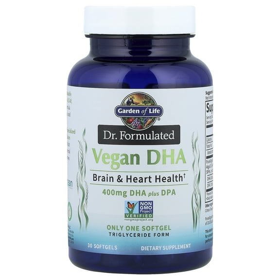 Garden of Life Dr. Formulated Vegan DHA Plus DPA, 30 Softgels