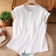thumbnail image 2 of Linen Tops for Women, Yigetop Tank Top for Women Solid Color Sleeveless Blouse Summer Cotton Linen Shirts Casual Round Neck Basic Top Cotton Boho Tops for Women White M, 2 of 8