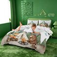 thumbnail image 3 of meiyoeat Boys Camper Bedding For Boys,Green A Alphabet Duvet Cover Full,Polkadot Reversible,3 Pieces,1 Duvet Cover and 2 Pillowcases, 3 of 6