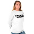thumbnail image 3 of Believe Holy Spirit Religious Women's Long Sleeve T Shirt Brisco Brands S, 3 of 6