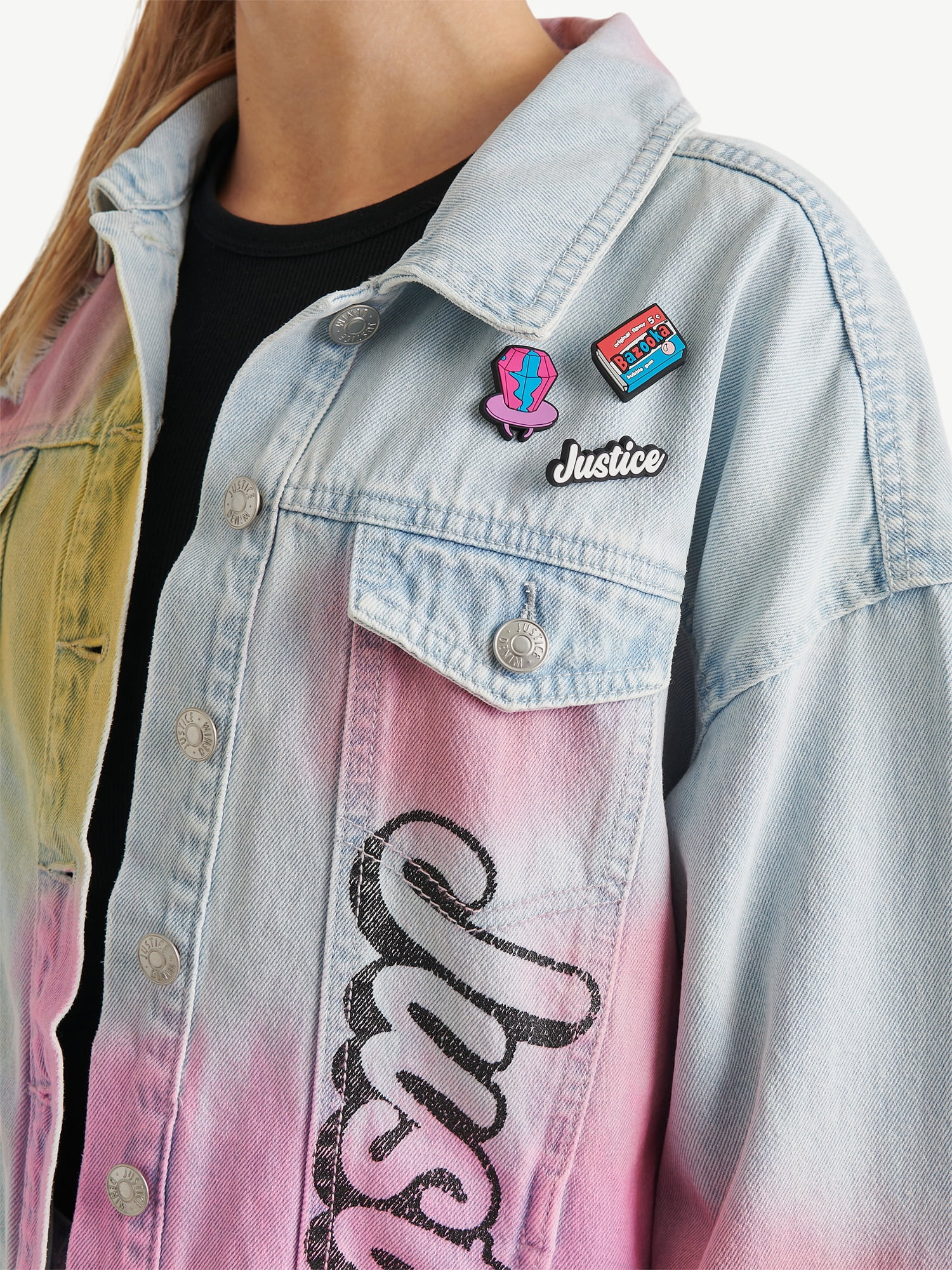 Justice Girls Ring Pop Bazooka Collab Denim Jacket, Sizes XS-XLP