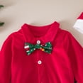 thumbnail image 5 of larppty Baby Boy Christmas Outfit My First Christmas Infant Gentleman Romper with Bow Tie Suspender Pants Hat 3PCS Set, 5 of 7