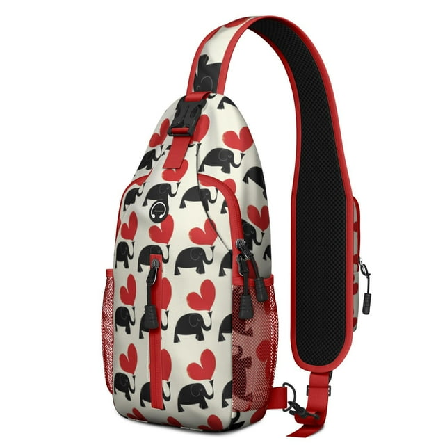 Hedgehog and enchanted forest scene Artistic hedgehog illustration Floral Print Sling Backpack Travel Daypack, Adjustable Shoulder Strap, Lightweight and Durable, Ideal for Daily commuting, travelers