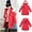 Red, variant on WQJNWEQ Girls Jacket Cotton Blend Kids Coat Outwear Toddler Kids Children Letter Cute Thick Hooded Zipper Clothes