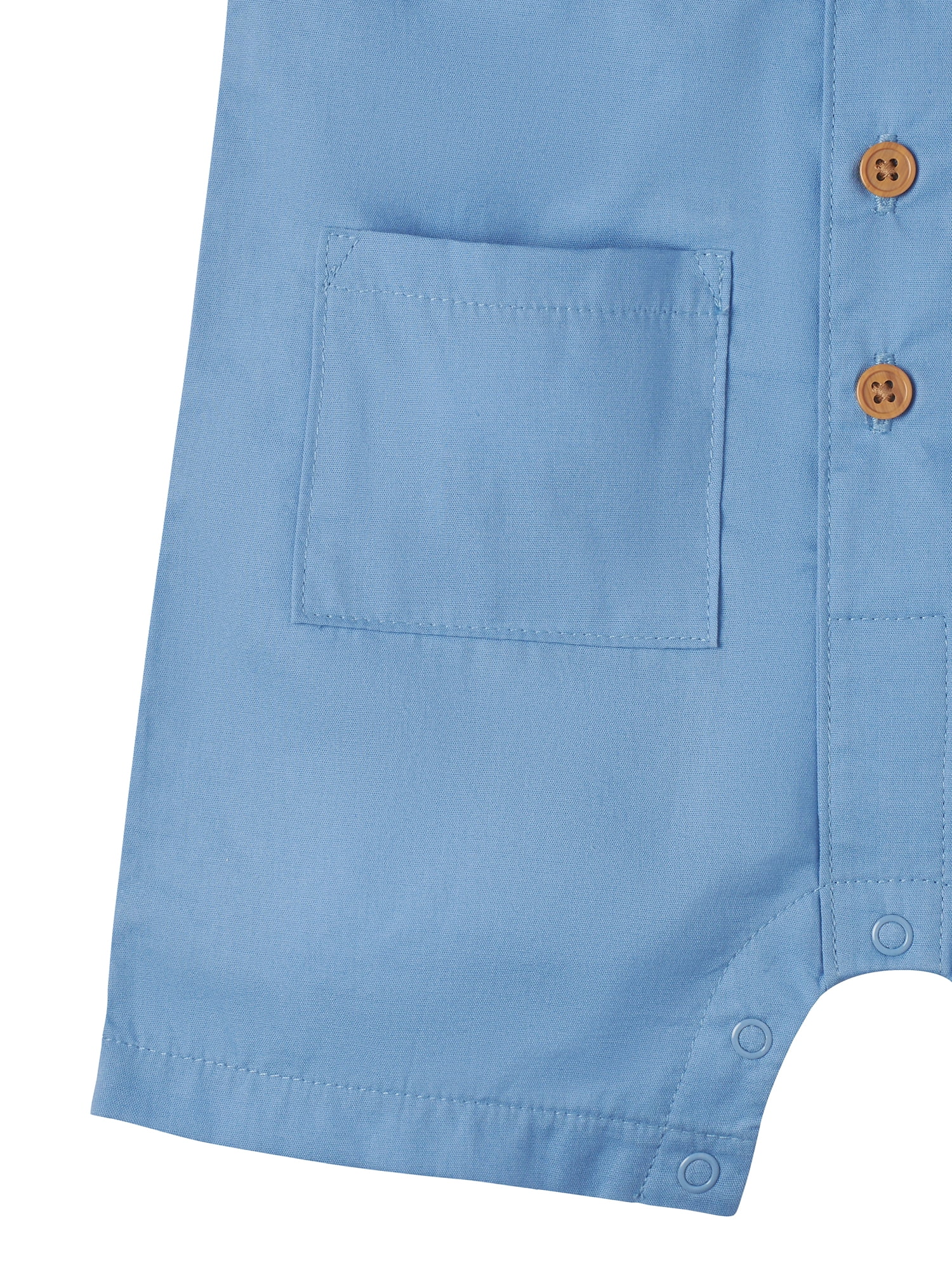 Modern Moments by Gerber Baby Boy Short Sleeve Poplin Romper, Sizes 0/3 -24 Months