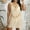 Beige, variant on Sentmoon Boho Dresses Loose Fit Streetwear Summer 2026 Solid Color Maxi Dress Plus Size Short Sleeve V Neck Basic Eyelet Breathable Wedding Guest Dress Cocktail White XL
