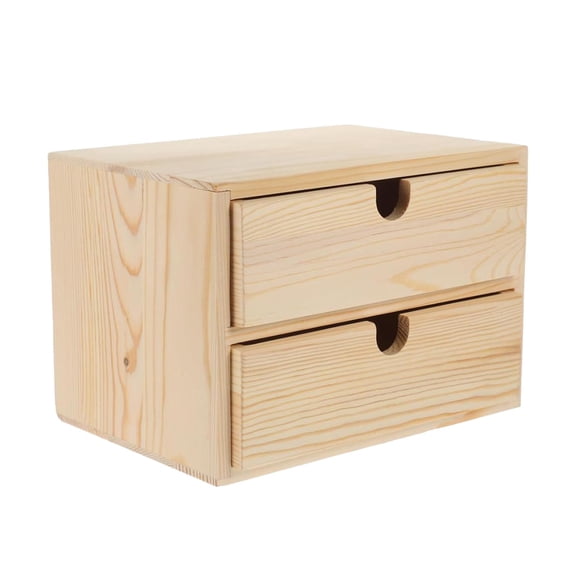 Wooden Drawer Organizer Makeup Storage Box with Durable Wooden Construction for Bedroom Vanity Use
