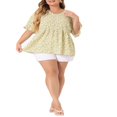 thumbnail image 2 of CHUANK Women‘s Plus Size Summer Floral Ruffle Sleeve Babydoll Blouses, 2 of 5