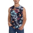 thumbnail image 2 of Lsque Flowers ad Butterflies Print Men's Cotton Blend Sleeveless Muscle Shirts (S-3XL)- Moisture Wicking, Odor Protection, UPF 30+,Medium, 2 of 8