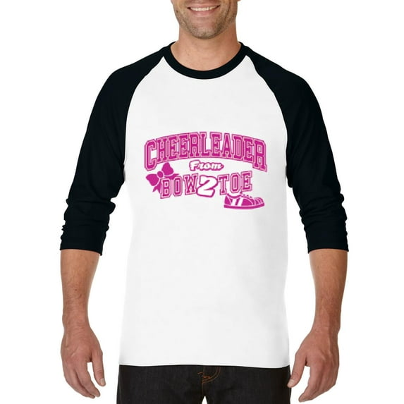 Artix - Mens Raglan Sleeve Baseball T-Shirts - Cheerleader Bow 2 Toe