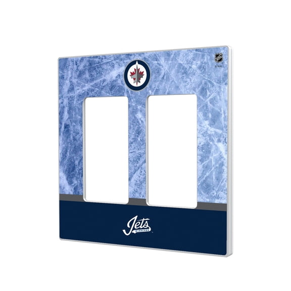 Winnipeg Jets Wordmark Double Rocker Lightswitch Plate