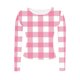 thumbnail image 5 of RKSTN Women's Long Sleeve Ribbed Knitted Shirts Oversized Crewneck Plaid Print Slim T Shirts Top Womens Casual Plus Size Round Neck Checkered Printed Stretch Loose Comfy Tee Fall Spring Clothes, 5 of 7