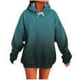thumbnail image 2 of Ounisa Womens Pullover Fashionable Casual Gradient Sweatshirt Drawstring Hoodie Long Sleeve Tops with Pocket, 2 of 5