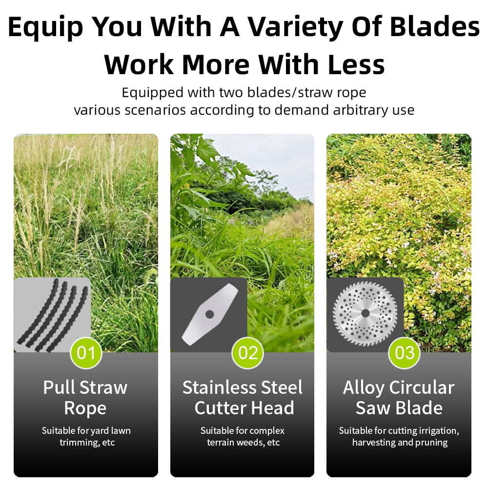 Paddsun Electric Weed Trimmer, 21V Weed Wacker Cordless Weed Whacker Grass Trimmer with Side Trimming Wheel Handhold Lawn Mower
