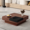 thumbnail image 3 of DECMAY ITALIAN RETRO - INSPIRED ACACIA WOOD STORAGE COFFEE TABLE ,BROWN & BLACK COLOR, 3 of 19