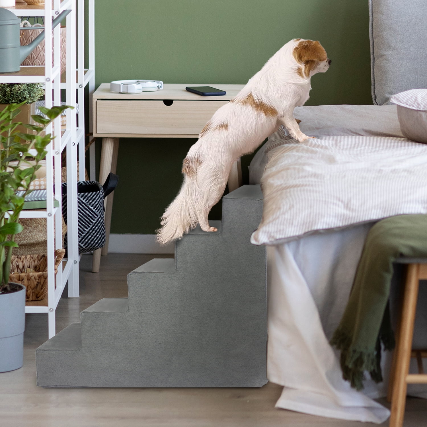 Precious Tails Deluxe High-Density Foam 5-Step Pet Stairs for Dogs and Cats - Durable, Lightweight, and Portable Staircase for Easy Mobility Assistance