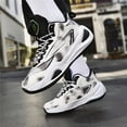 thumbnail image 6 of Bolognifi Men's High-Top Breathable, Non-Slip and Shock-Absorbing Basketball Shoes - WHITE_6.5, 6 of 7