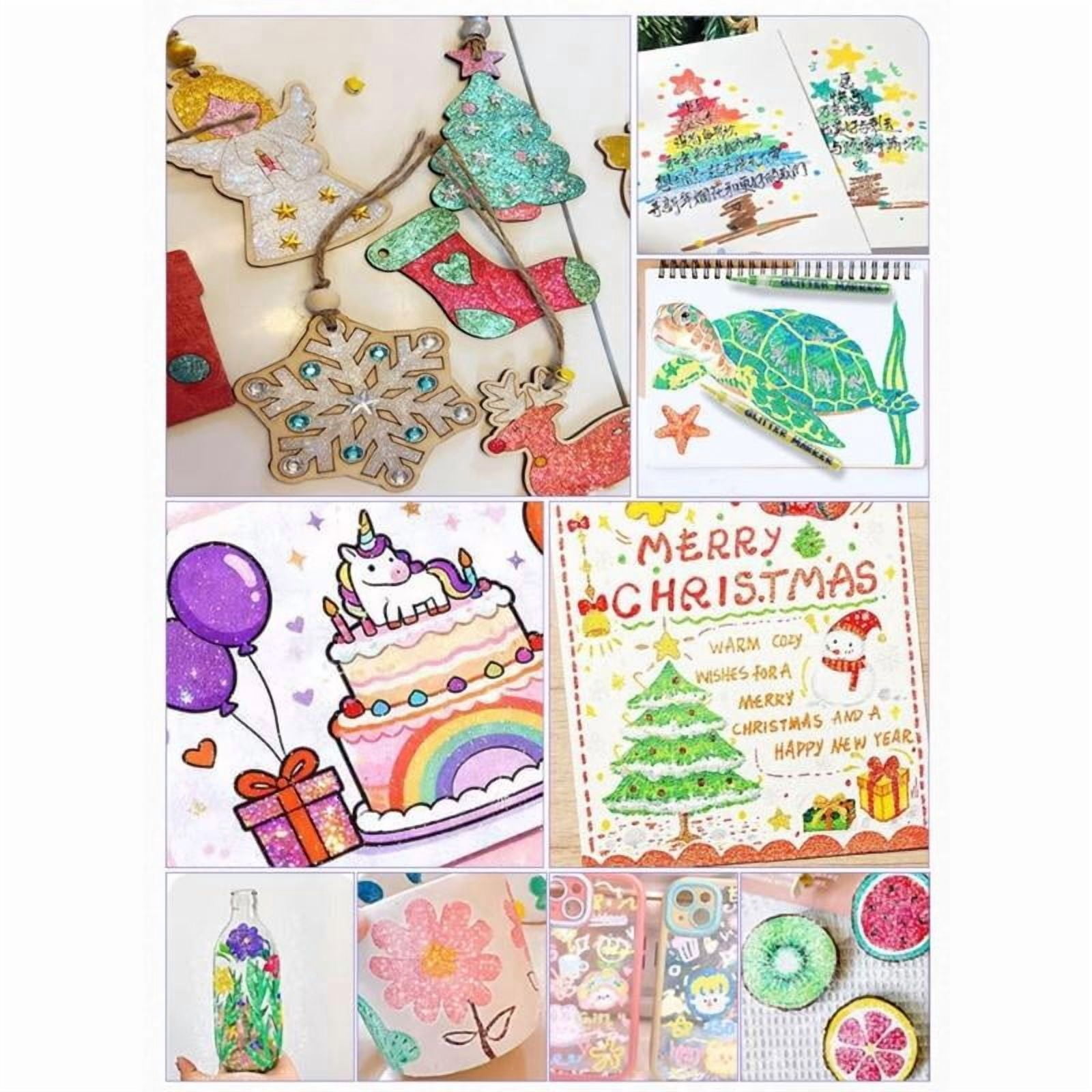 CEORPER Glittering Highlighter Pen Quick Drying for Journaling Card Making Drawing