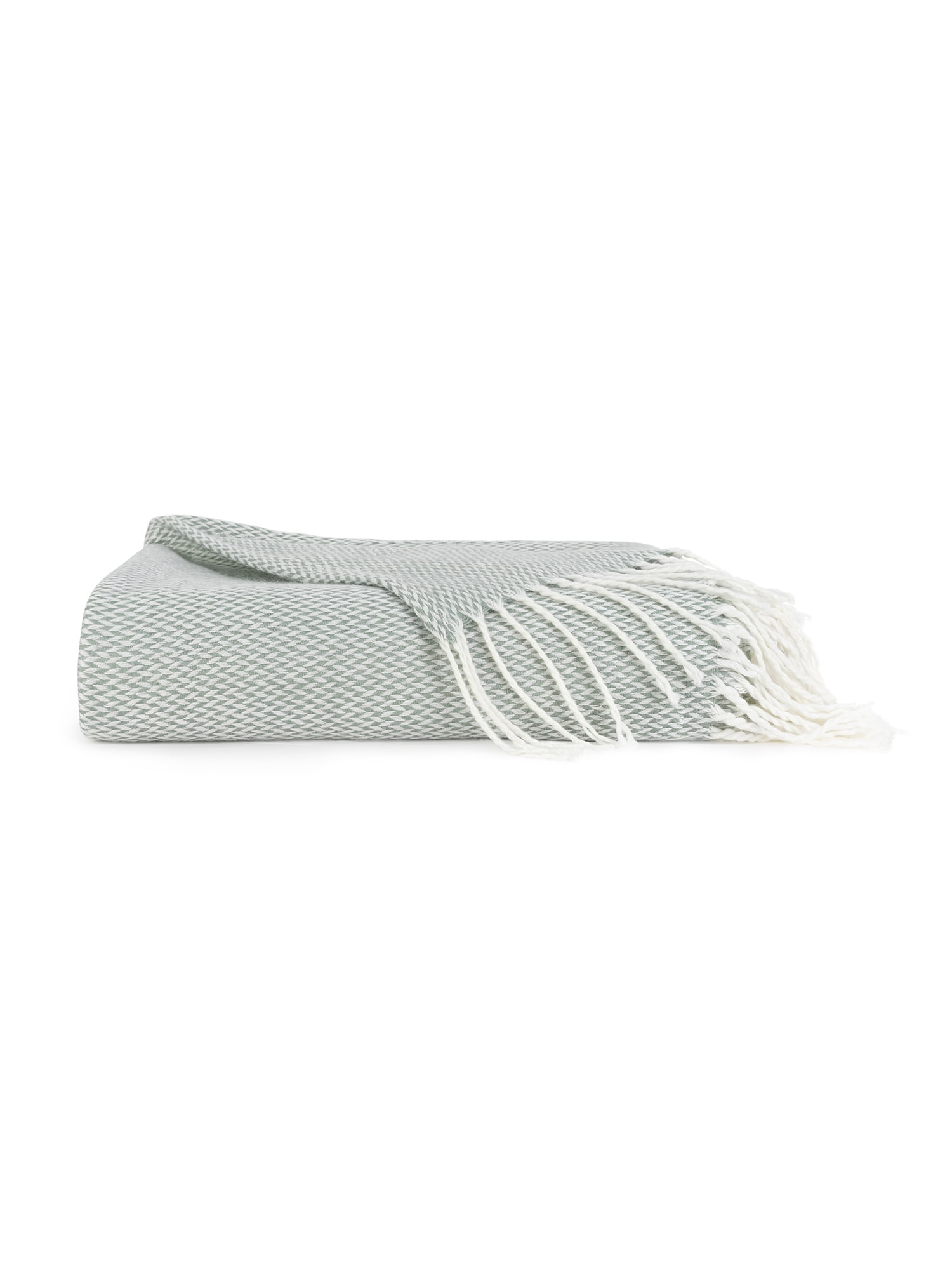 Comfort Canopy - Eucalyptus Herringbone Throw Blanket with Fringed Edges
