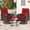 Brown Rattan & Red Cushion, variant on Skandiquip 3 Piece Outdoor Patio Glider Furniture Set with 360 Swivel, Porch Furniture, All-Weather Wicker, Brown Rattan/Beige Cushions