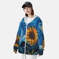 thumbnail image 3 of Vsdgher Starry Night Sunflower Field Print Adult Hoodie Shirts Rash Guard for Men Women,Long Sleeve Sun Protection Fishing Shirts for Athletic Running Swim-Medium, 3 of 7