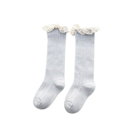 

Nokiwiqis Children s Lace Socks Monochrome Leisure Knitted Soft Tube Stockings