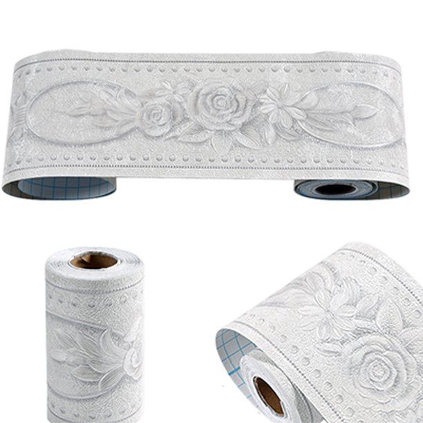 Toystoory Borde de papel tapiz de PVC 3D autoadhesivo para decoración de dormitorio Borde de papel tapiz de PVC 3D autoadhesivo Decoración del hogar tipo+1