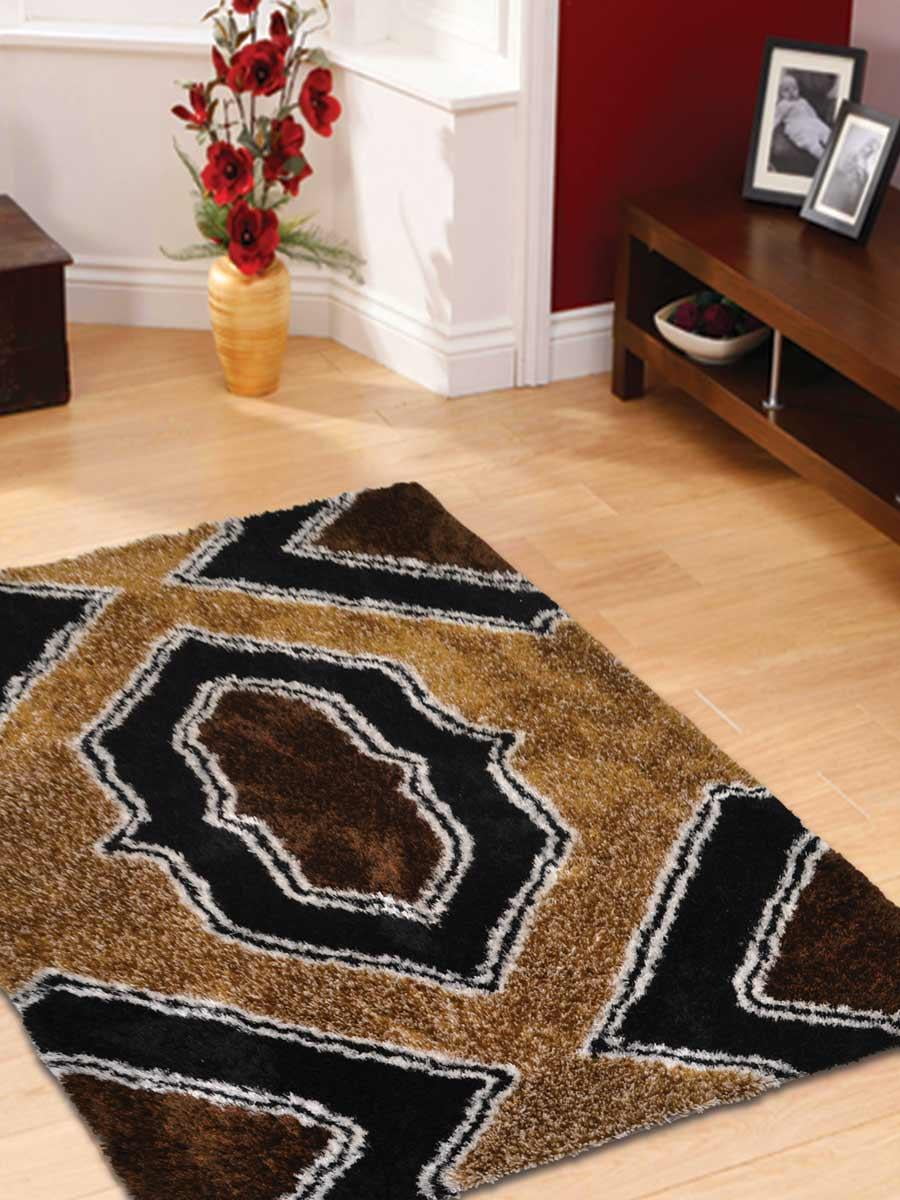 Rugsotic Carpets Hand Tufted Shag Polyester 9'x12' Area Rug Geometric
