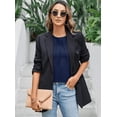thumbnail image 6 of Women Dressy Casual Tops Business Work Blouses Summer Shirts Short Sleeve Crew Neck Outfits, 6 of 7