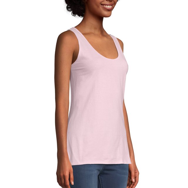 Hanes 9002 Débardeur Col Rond Couleur Live Love , Rose Paléo - Extra Grand