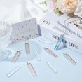 thumbnail image 3 of DIY Blank Dome Rectangle Pendant Kits Including Alloy Big Pendant Cabochon Settings Plain Edge Bezel Cups Glass Cabochons Antique Silver Tray: 49.5x10mm 60.5x12x2mm Hole: 6x3.5mm 30pcs, 3 of 5