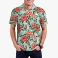 thumbnail image 1 of Balery Rose Flowers Camisa Polo de Hombre con Estampado, de Manga Corta y Tejido Medio, Camisa Tipo Golf Polo-Small, 1 of 6
